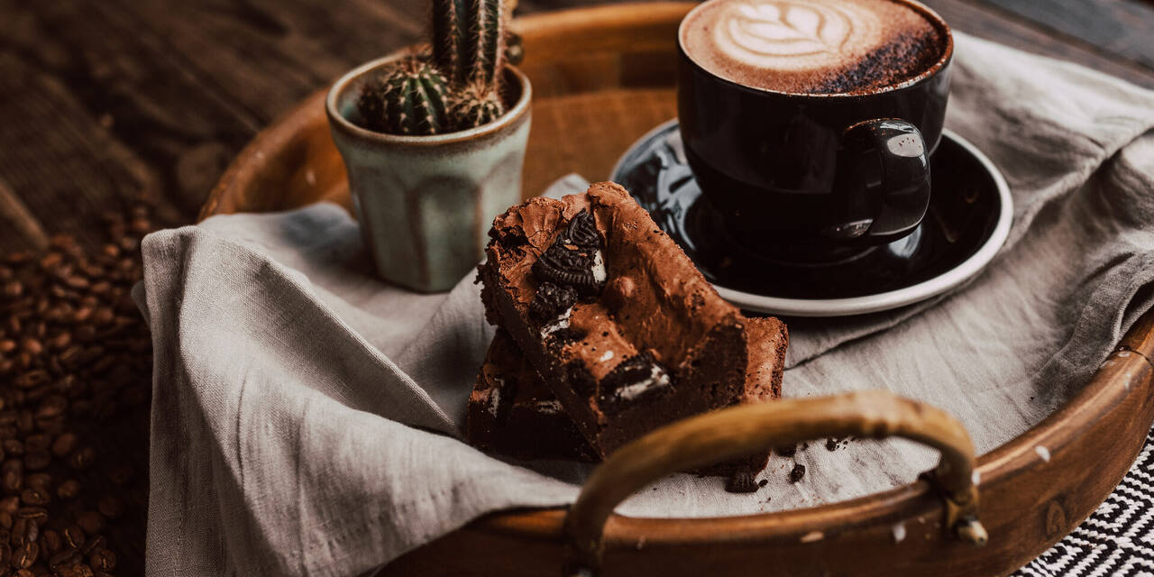 Coffee and a sweet treat photographed at No.3a
